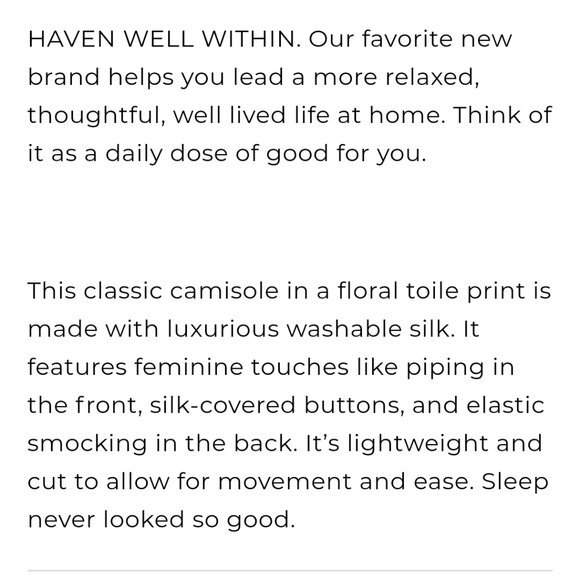 Talbots Washable Silk Camisole (Haven Well Within) EUC - Picture 4 of 6